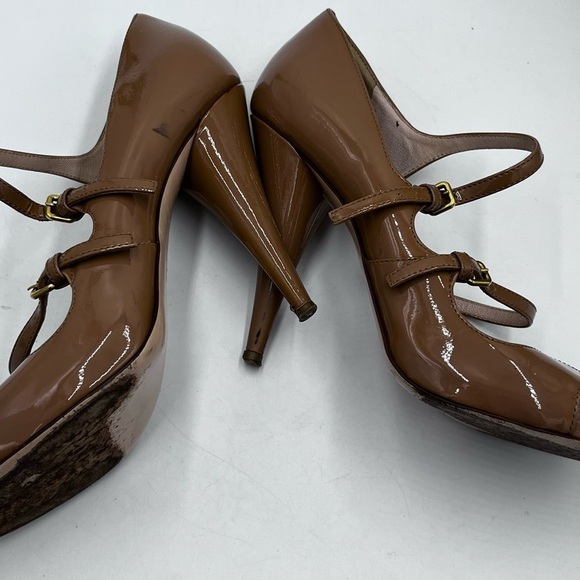 Miu miu Mary Jane Classic Ever Chic prada Double Strap Beige Nude Heel Sz 37/6-7 - Picture 14 of 14